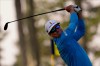 Zach Johnson watches his tee shot on the seventh hole during the second round of the PGA Championship golf tournament at TPC Harding Park Friday, Aug. 7, 2020, in San Francisco. (AP Photo/Jeff Chiu)