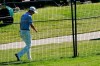 Justin Thomas searches for Rickie Fowler's ball near the 15th fairway during the first round of the Charles Schwab Challenge golf tournament at the Colonial Country Club in Fort Worth, Texas, Thursday, June 11, 2020. (AP Photo/David J. Phillip)