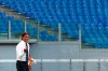 Lazio's head coach Simone Inzaghi gestures during the Serie A soccer match between Lazio and Brescia, at Rome's Olympic Stadium, Wednesday, July 29, 2020. (AP Photo/Riccardo De Luca)