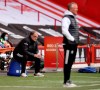 Leeds United's head coach Marcelo Bielsa sits and watches the English Premier League soccer match between Sheffield United and Leeds United at Bramall Lane stadium in Sheffield, England, Sunday, Sept. 27, 2020. (Oli Scarff/Pool via AP)