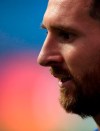 Barcelona's Lionel Messi during the Champions League quarterfinal match between FC Barcelona and Bayern Munich at the Luz stadium in Lisbon, Portugal, Friday, Aug. 14, 2020. (AP Photo/Manu Fernandez/Pool)
