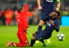Bayern's Thiago, left, collides with Tottenham's Danny Rose during the Champions League group B soccer match between Bayern Munich and Tottenham Hotspur at the Allianz Arena stadium, in Munich, Wednesday, Dec. 11, 2019. (AP Photo/Matthias Schrader)