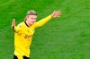 Dortmund's Erling Haaland gestures during the Champions League, round of 16, second leg soccer match between Borussia Dortmund and Sevilla FC in Dortmund, Germany, Tuesday, March 9, 2021. (AP Photo/Martin Meissner, Pool)