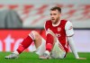 Arsenal's Calum Chambers after the English Premier League soccer match between Arsenal and Liverpool at the Emirates Stadium in London, England, Saturday, April 3, 2021. (Catherine Ivill/Pool via AP)