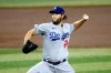 Los Angeles Dodgers starting pitcher Clayton Kershaw throws against the Arizona Diamondbacks during the first inning of a baseball game Sunday, Aug. 2, 2020, in Phoenix. (AP Photo/Ross D. Franklin)