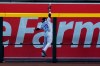Colorado Rockies right fielder Charlie Blackmon leaps in vain for an RBI triple by Arizona Diamondbacks' Eduardo Escobar during the third inning of the first game of a baseball doubleheader Friday, Sept. 25, 2020, in Phoenix. (AP Photo/Ross D. Franklin)
