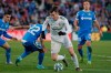Real Madrid's Gareth Bale, center, dribbles through the defence during a Spanish La Liga soccer match between Getafe and Real Madrid at the Coliseum Alfonso Perez stadium in Getafe, Spain, Saturday, Jan. 4, 2020. (AP Photo/Paul White)