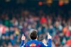 Barcelona's Lionel Messi celebrates after scoring his side's second goal during a Spanish La Liga soccer match between Barcelona and Eibar at the Camp Nou stadium in Barcelona, Spain, Saturday Feb. 22, 2020. (AP Photo/Joan Monfort)