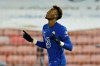 Chelsea's Tammy Abraham celebrates after scoring his side's opening goal during the English FA Cup fifth round soccer match between Barnsley and Chelsea at the Oakwell Stadium in Barnsley, England,Thursday Feb. 11, 2021. (AP Photo/Dave Thompson, Pool)