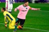 Barcelona's Lionel Messi celebrates after scoring his side's third goal during a Spanish La Liga soccer match between Valladolid and Barcelona at the Jose Zorrilla stadium in Valladolid, Spain,Tuesday Dec. 22, 2020. (Cesar Manso/Pool via AP)