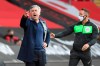 Everton's manager Carlo Ancelotti, left, shouts next to an official during an English Premier League soccer match between Southampton and Everton at the St. Mary's stadium in Southampton, England, Sunday Oct. 25, 2020. (Andy Rain/Pool via AP)