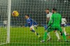 Brighton's Leandro Trossard, left, celebrates while scoring the opening goal during an English Premier League soccer match between Brighton and Tottenham Hotspur at the Amex stadium in Brighton, England, Sunday Jan. 31, 2021. (Andrew Boyers/Pool via AP)