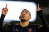 Manchester City's Gabriel Jesus celebrates after scoring his side's second goal during an English Premier League soccer match between Fulham and Manchester City at the Craven Cottage stadium in London, England, Saturday March 13, 2021. (Catherine Ivill/Pool via AP)