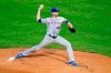 New York Mets' Jacob deGrom pitches during the first inning of a baseball game against the Philadelphia Phillies, Wednesday, Sept. 16, 2020, in Philadelphia. (AP Photo/Matt Slocum)