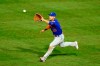New York Mets right fielder Michael Conforto catches a line out by Philadelphia Phillies' Didi Gregorius during the third inning of a baseball game, Friday, Aug. 14, 2020, in Philadelphia. (AP Photo/Matt Slocum)