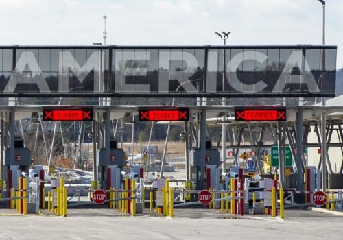 The United States border crossing is seen Wednesday, March 18, 2020 in Lacolle, Que. Justin Trudeau says Canada will need stronger screening measures to deal with an anticipated increase in the number of people entering the country from the United States. THE CANADIAN PRESS/Ryan Remiorz