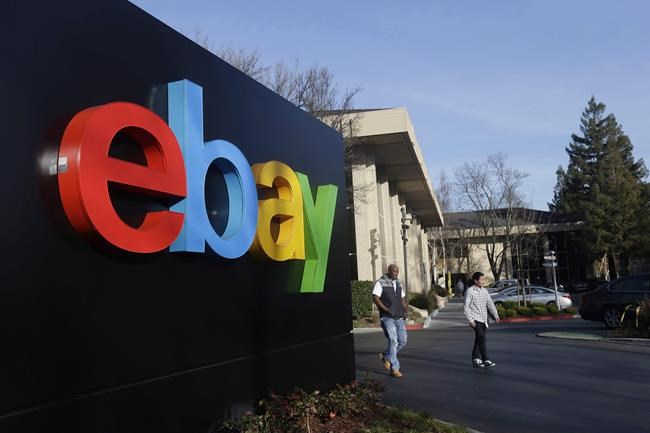 This Jan. 14, 2015, file photo shows an exterior view of eBay headquarters in San Jose, Calif. The managing director of Ebay Canada says an arcane rule in the new North American free trade agreement means people who shop online from the U.S. or Mexico will pay two different tax rates depending on who delivers their packages. THE CANADIAN PRESS/AP/Marcio Jose Sanchez, File