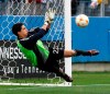Canada goalkeeper David Monsalve takes on a Guatemala penalty kick during the 2008 CONCACAF Olympic Qualifying consolation soccer match in Nashville, Tenn., Sunday, March 23, 2008. Forge FC has sold veteran goalkeeper Monsalve to Guatemala's Club Xelaju MC and signed three Canadian players. THE CANADIAN PRESS/AP/Bill Waugh