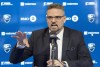 Montreal Impact president Kevin Gilmore speaks during a news conference in Montreal, Tuesday, January 22, 2019. If the MLS decides to relaunch its season, Montreal Impact players could leave the province to train if they cannot do so on the outdoor grounds of the Nutrilait Center due to public health rules. THE CANADIAN PRESS/Graham Hughes