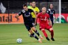 New York City FC midfielder James Sands moves past Toronto FC midfielder Michael Bradley during the second half of an MLS soccer match, Sunday, July 26, 2020, in Kissimmee, Fla. Canadian MLS teams may get to see a lot of each other in the coming weeks. As the MLS is Back Tournament continues in Florida, Major League Soccer continues to review its options for resuming play in home markets. The Canada-U.S. border looms large in those discussions. THE CANADIAN PRESS/AP/John Raoux