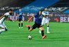 Atalanta's Mario Pasalic scores a goal during a Serie A soccer match between Atalanta and Brescia, at at the Gewiss Stadium in Bergamo, Italy, Tuesday, July 14, 2020. (Gianluca Checchi/LaPresse via AP)
