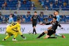 Lazio's Joaquin Correa, right, and Bologna's Aaron Hickey, rear, in action during the Serie A soccer match between Lazio and Bologna at the Rome Olympic Stadium Saturday, Oct. 24, 2020. (Fabrizio Corradetti/LaPresse via AP)