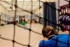 Central Connecticut pitcher Michael DeLease throws off a smart mound at the Center for Motion Analysis in Farmington, Conn. on Tuesday, Jan. 28, 2020. The new technology allows scientists to better study pitching mechanics to enhance efficiency and prevent injuries. (AP Photo/Pat Eaton-Robb)