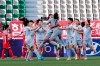 China's Wang Shuang, center left, celebrates with her teammate Wang Xiaoxue after scoring a penalty-kick against South Korea during their Asian qualifying for the 2020 Tokyo Olympics at the Goyang stadium in Goyang, South Korea, Thursday, April 8, 2021. (AP Photo/Ahn Young-joon)