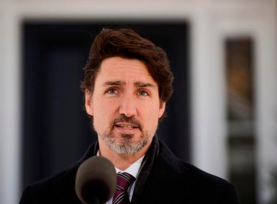 Prime Minister Justin Trudeau addresses Canadians on the COVID-19 pandemic from Rideau Cottage in Ottawa on Wednesday, April 15, 2020. THE CANADIAN PRESS/Sean Kilpatrick