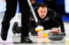 Team Ontario skip John Epping delivers a rock as he takes on Team Canada at the Brier in Kingston, Ont., on Saturday, Feb. 29, 2020. THE CANADIAN PRESS/Sean Kilpatrick