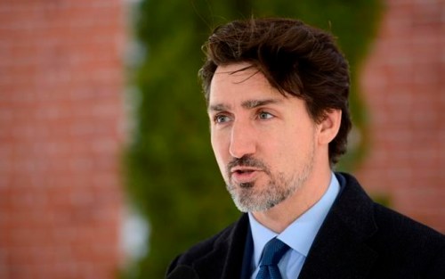 Prime Minister Justin Trudeau addresses Canadians on the COVID-19 pandemic from Rideau Cottage in Ottawa on Monday, April 6, 2020. THE CANADIAN PRESS/Sean Kilpatrick