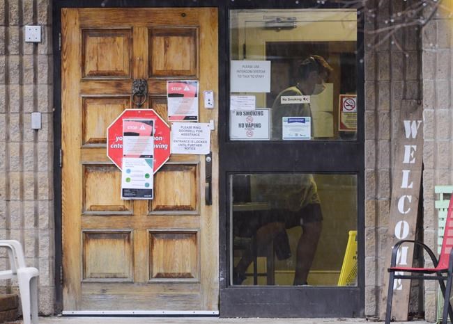 The entrance to the Almonte Country Haven long-term care home is shown in Almonte, Ont. on Thursday, April 9, 2020. THE CANADIAN PRESS/Sean Kilpatrick