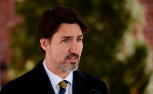 Prime Minister Justin Trudeau addresses Canadians on the COVID-19 pandemic from Rideau Cottage in Ottawa on Friday, March 27, 2020. THE CANADIAN PRESS/Sean Kilpatrick