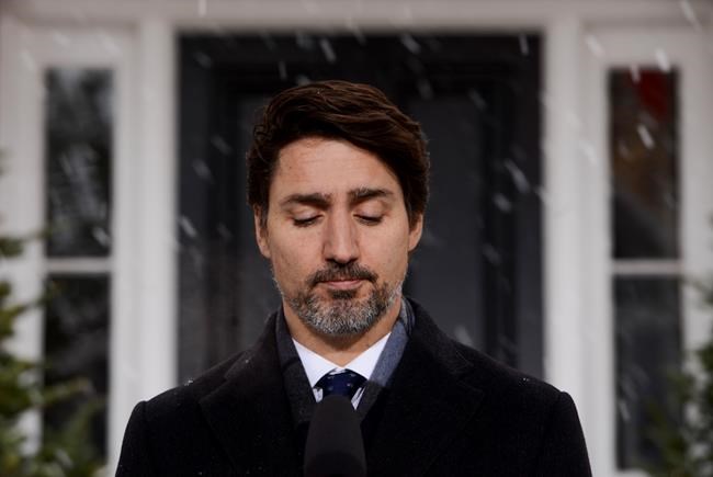 Prime Minister Justin Trudeau addresses Canadians on the COVID-19 pandemic from Rideau Cottage in Ottawa on Thursday, April 9, 2020. THE CANADIAN PRESS/Sean Kilpatrick