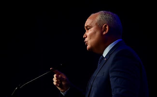 Newly elected Conservative Leader Erin O’Toole delivers his winning speech following the Conservative party of Canada 2020 Leadership Election in Ottawa on Monday, Aug. 24, 2020. THE CANADIAN PRESS/Sean Kilpatrick