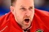 Team Newfoundland and Labrador skip Brad Gushue calls to his sweepers during the Brier curling final against Team Alberta in Kingston, Ont., on Sunday, March 8, 2020. THE CANADIAN PRESS/Sean Kilpatrick