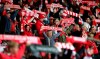 Supporters sing the club's anthem prior to a friendly soccer match between the German first division, Bundesliga, team 1. FC Union Berlin and the second division team 1. FC Nuremberg in Berlin, Germany, Saturday, Sept. 5, 2020. (AP Photo/Michael Sohn)