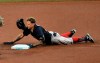 Boston Red Sox's Yairo Munoz slides into second base with a double off Tampa Bay Rays starter Charlie Morton during the first inning of a baseball game Sunday, Sept. 13, 2020, in St. Petersburg, Fla. (AP Photo/Steve Nesius)