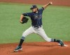 Tampa Bay Rays starter Josh Fleming pitches against the Houston Astros during the first inning of a baseball game Saturday, May 1, 2021, in St. Petersburg, Fla. (AP Photo/Steve Nesius)
