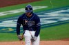 Tampa Bay Rays' Mike Zunino breaks his bat after striking out against the Houston Astros during the fifth inning in Game 6 of a baseball American League Championship Series in San Diego on Oct. 16, 2020. (AP Photo/Ashley Landis)
