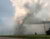 A tornado hit land near Scarth, in western Mantioba, on Friday evening. (Misheyla Iwasiuk / Twitter)