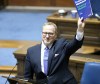 KEVIN KING / POOL
Finance Minister Scott Fielding after Budget 2021 was presented in the Manitoba Legislature on Wednesday.