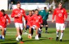 England's Mason Greenwood, center, warms-up before the UEFA Nations League soccer match between Iceland and England in Reykjavik, Iceland, Saturday, Sept. 5, 2020. (AP Photo/Brynjar Gunnarson)