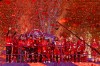 Liverpool players celebrate with the English Premier League trophy after it was presented following the Premier League soccer match between Liverpool and Chelsea at Anfield stadium in Liverpool, England, Wednesday, July 22, 2020. (Paul Ellis, Pool via AP)