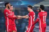 Liverpool's Diogo Jota, center, celebrates after scoring his second goal against Atalanta during the Champions League, group D soccer match between Atalanta and Liverpool, at the Gewiss Stadium in Bergamo, Italy, Tuesday, Nov. 3, 2020. (Stefano Nicoli/LaPresse via AP)