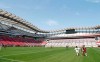 With empty stands to prevent the spread of the new coronavirus, Yokohama F. Marinos and Vissel Kobe play in their J-League's Super Cup soccer match at Saitama Stadium in Saitama, near Tokyo, on Feb. 8, 2020. Japan's soccer J-League is ready to resume its season and will join Japan's pro baseball league as it also resumes. Japanese news agency Kyodo reports that league matches will resume on June 27 or July 4. (Kyodo News via AP)