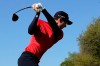 Dylan Frittelli, of South Africa, hits from the No. 3 tee during a third round match at the Dell Technologies Match Play Championship golf tournament Friday, March 26, 2021, in Austin, Texas. (AP Photo/David J. Phillip)
