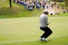 Scottie Scheffler misses his birdie putt attempt on the 18th green during a semifinal round match against Matt Kuchar at the Dell Technologies Match Play Championship golf tournament Sunday, March 28, 2021, in Austin, Texas. Scheffler and Kuchar tied the hole, giving Scheffler the win in the match.(AP Photo/David J. Phillip)