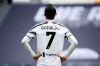 Juventus' Cristiano Ronaldo looks on during a Serie A soccer match between Juventus and Genoa, at the Turin Allianz stadium, Italy, Sunday, April 11, 2021. (Marco Alpozzi/LaPresse via AP)