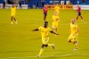 Nashville SC forward David Accam (11) celebrates after scoring during the 86th minute of a 1-0 victory over FC Dallas in an MLS soccer game, Wednesday, Aug. 12, 2020, in Frisco, Texas. (Smiley N. Pool/The Dallas Morning News via AP)